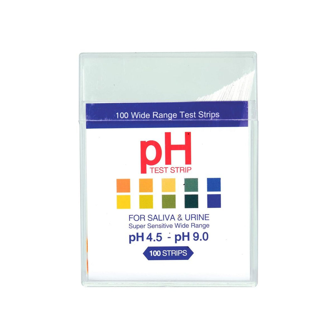box of pH test strips front view